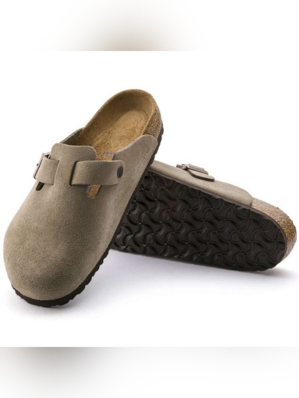 Birkenstock taupe boston clogs, 30